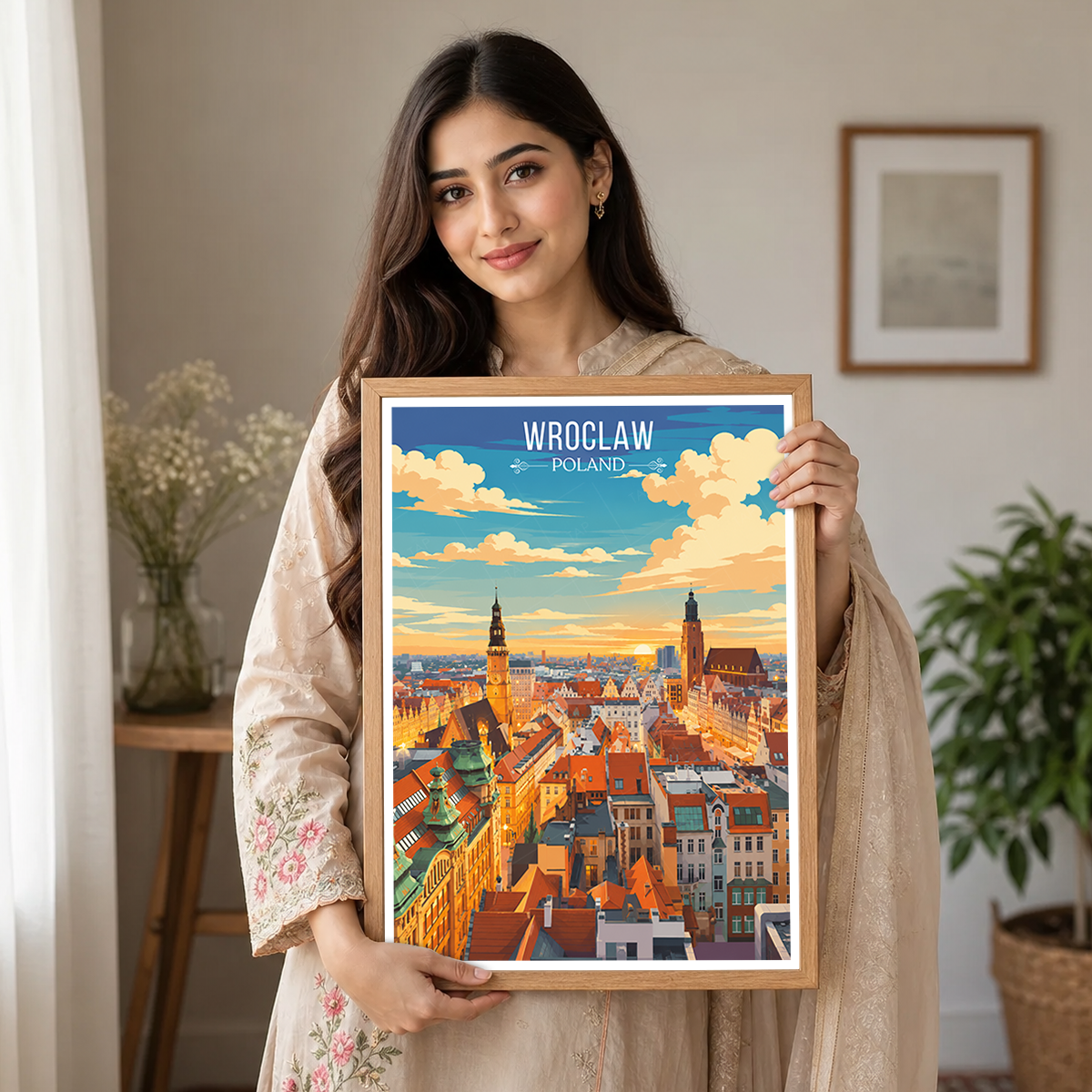 Wroclaw - Poland - Travel Poster Vintage Style Wall Art Print