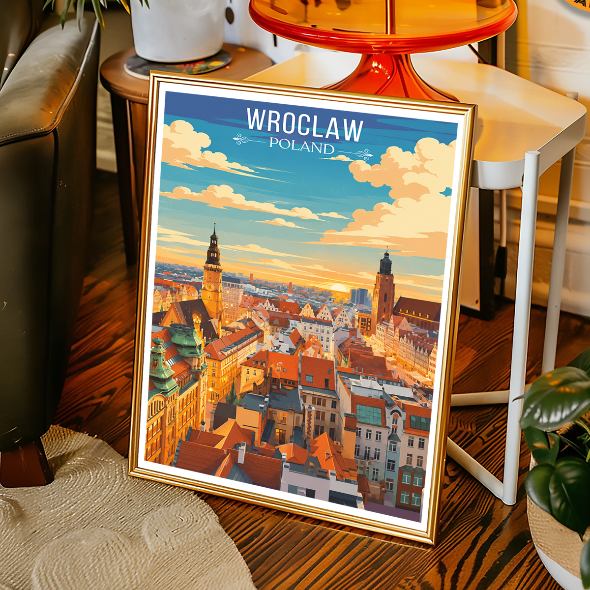 Warsaw - Poland - Travel Poster Vintage Style Wall Art Print