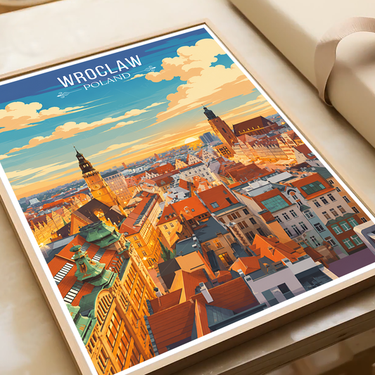 Warsaw - Poland - Travel Poster Vintage Style Wall Art Print - Art Print - Travel Art Poster