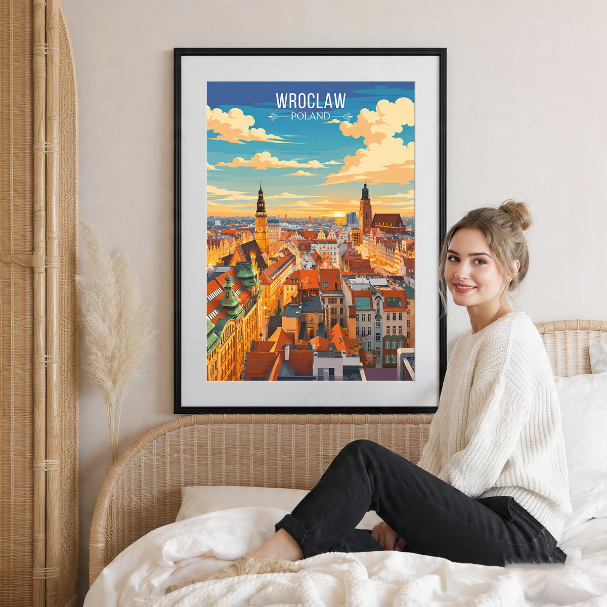 Wroclaw - Poland - Travel Poster Vintage Style Wall Art Print