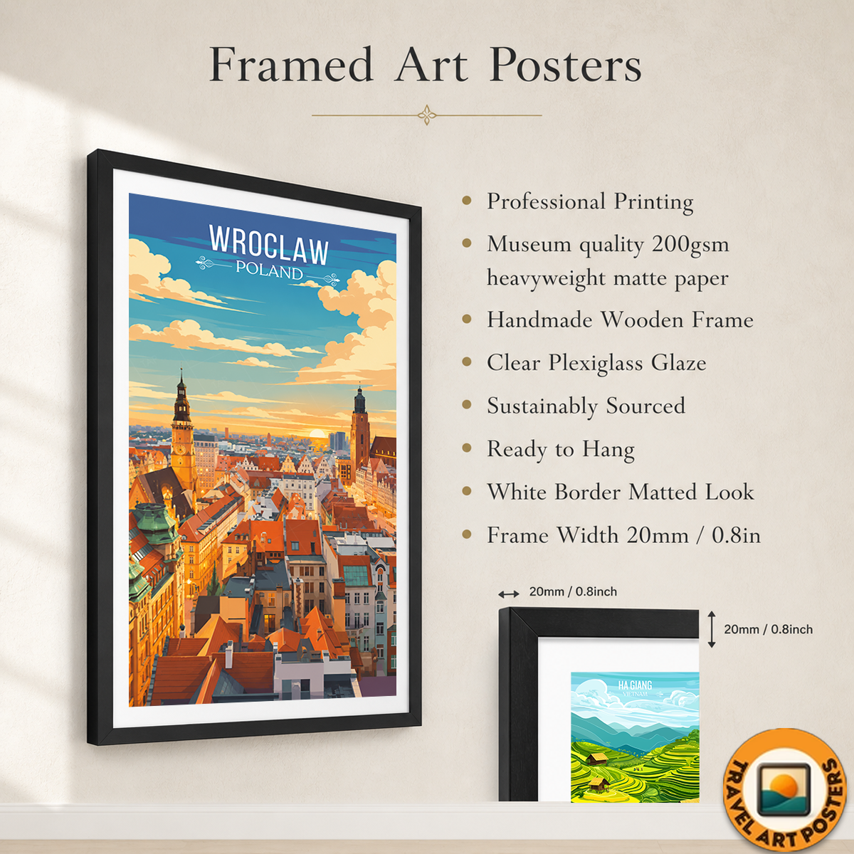 Wroclaw - Poland - Travel Poster Vintage Style Wall Art Print