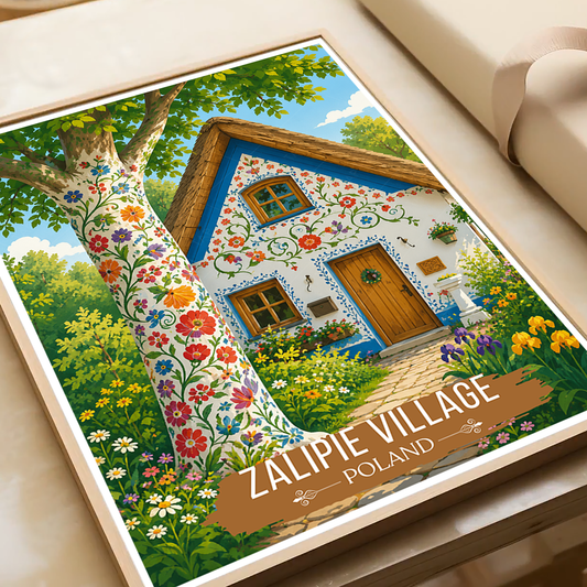 Zalipie - Poland - Travel Poster Vintage Style Wall Art Print - Art Print - Travel Art Poster