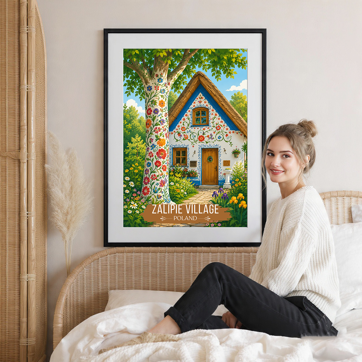 Zalipie - Poland - Travel Poster Vintage Style Wall Art Print