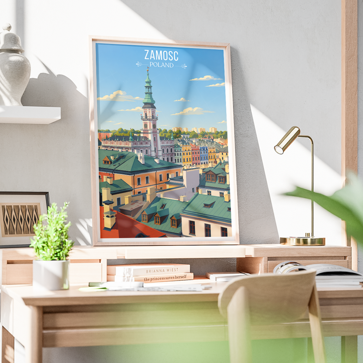 Zamosc - Poland - Travel Poster Vintage Style Wall Art Print