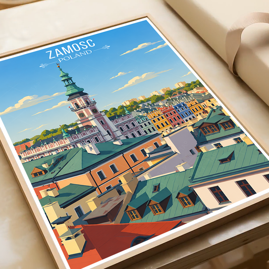 Zamosc - Poland - Travel Poster Vintage Style Wall Art Print - Art Print - Travel Art Poster