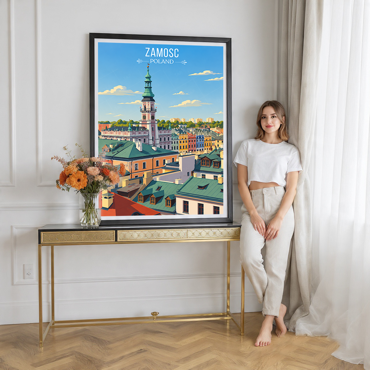 Zamosc - Poland - Travel Poster Vintage Style Wall Art Print