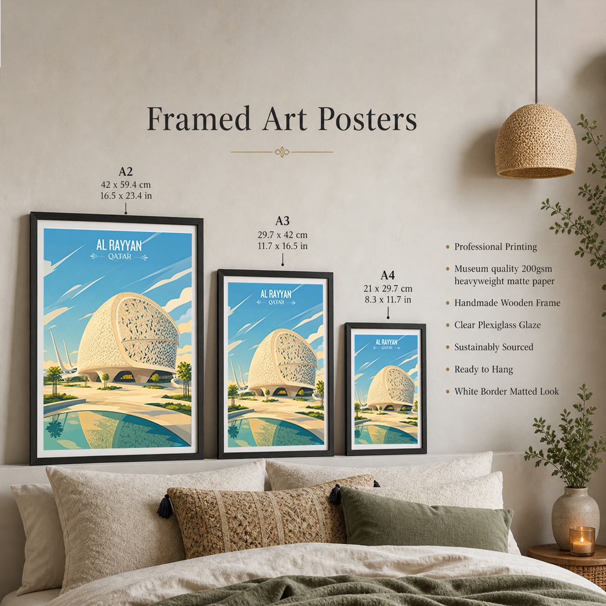 Al Rayyan - Qatar - Travel Wall Art Deco Poster Print - Art Print - Travel Art Poster