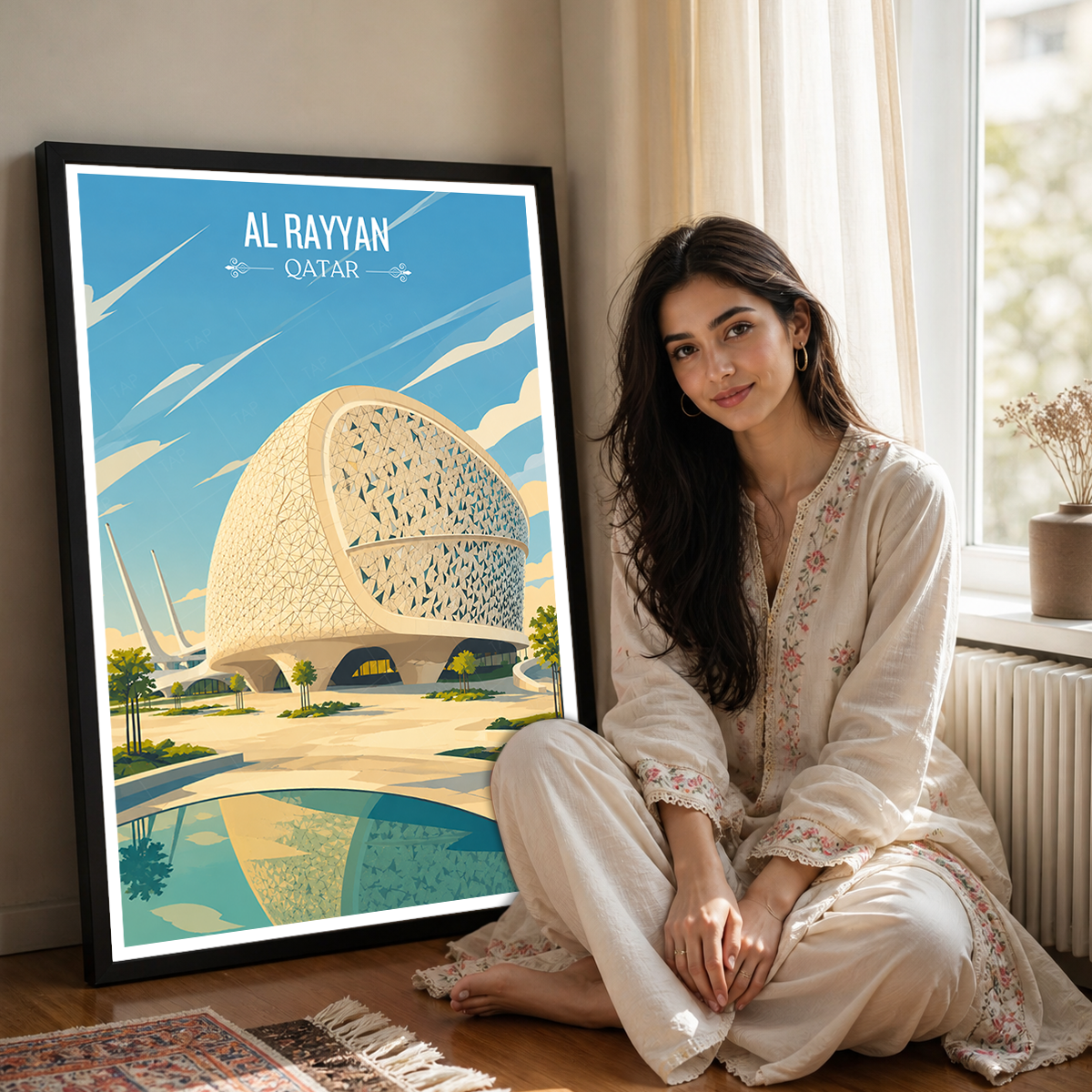 Al Rayyan - Qatar - Travel Wall Art Deco Poster Print - Art Print - Travel Art Poster