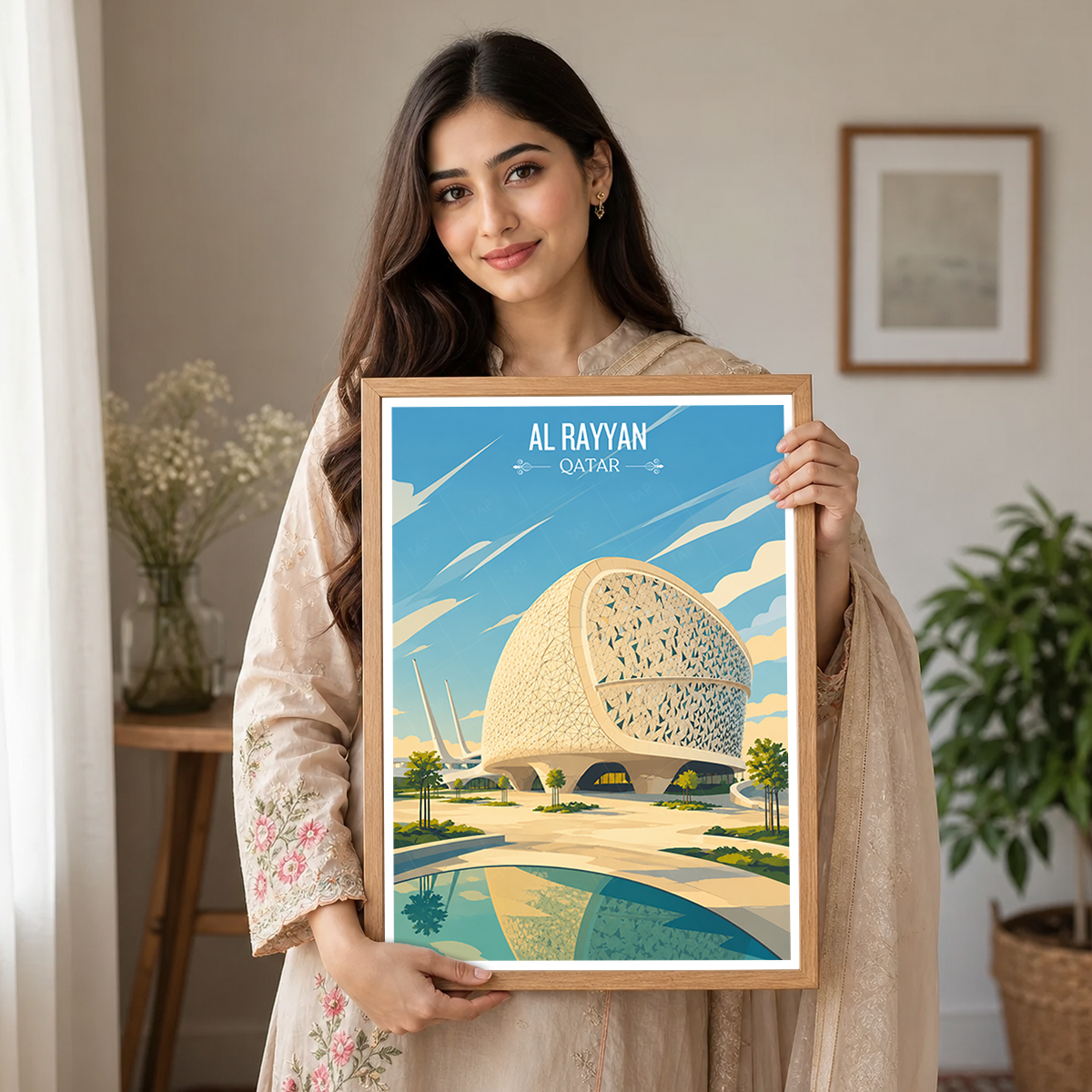 Al Rayyan - Qatar - Travel Wall Art Deco Poster Print - Art Print - Travel Art Poster