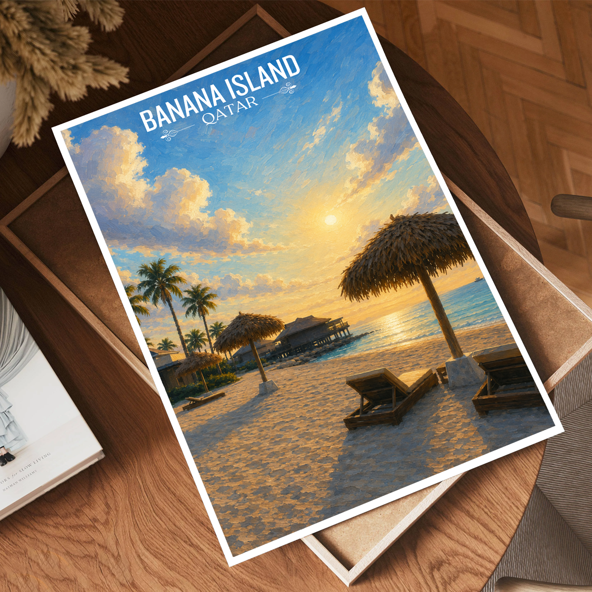 Banana Island - Qatar - Travel Wall Art Deco Poster Print - Art Print - Travel Art Poster