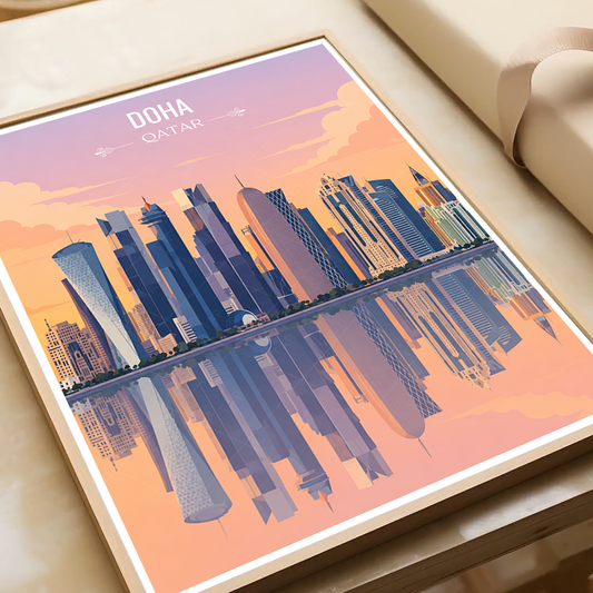 Doha - Qatar - Travel Wall Art Deco Poster Print - Art Print - Travel Art Poster