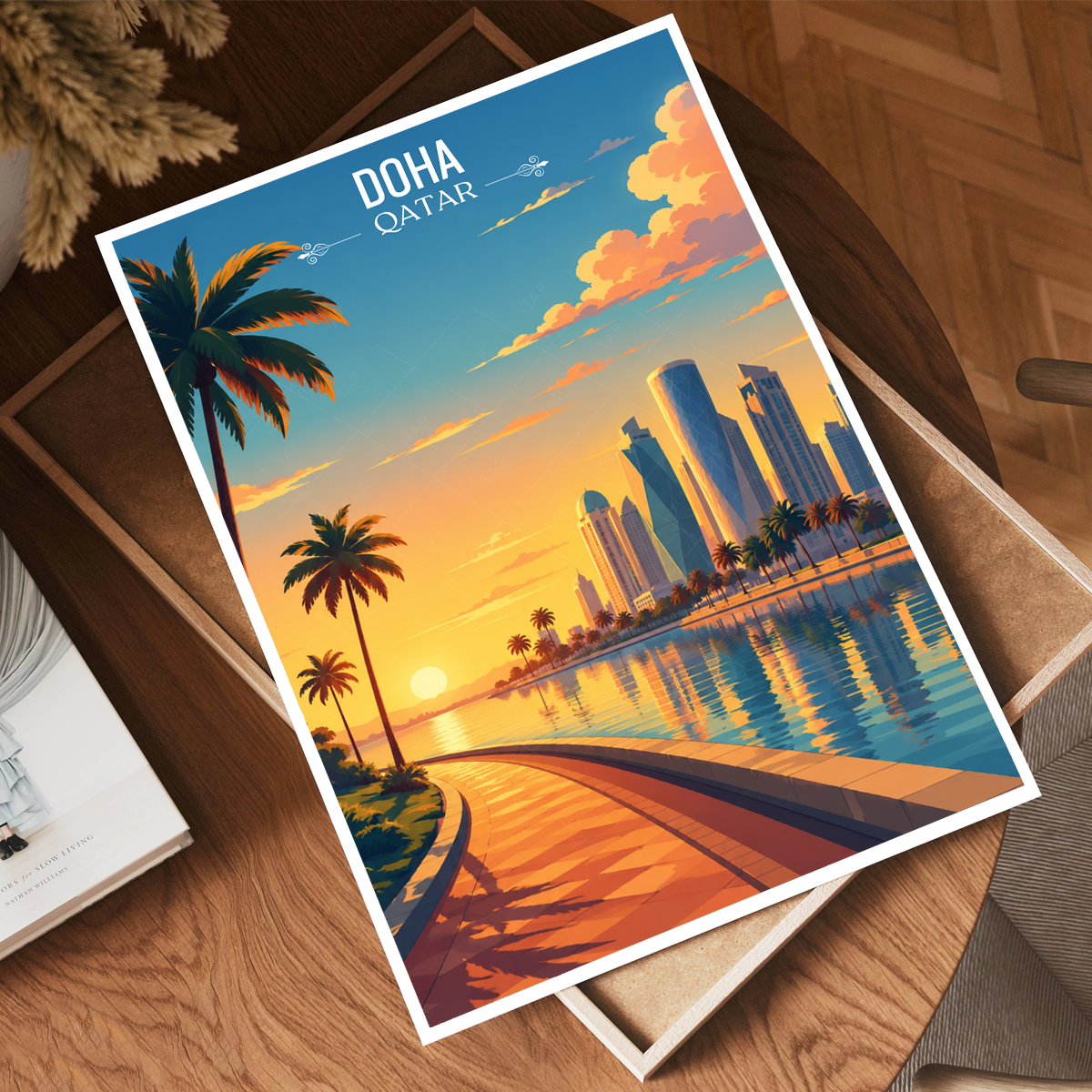 Doha - Qatar - Travel Wall Art Deco Poster Print - Art Print - Travel Art Poster