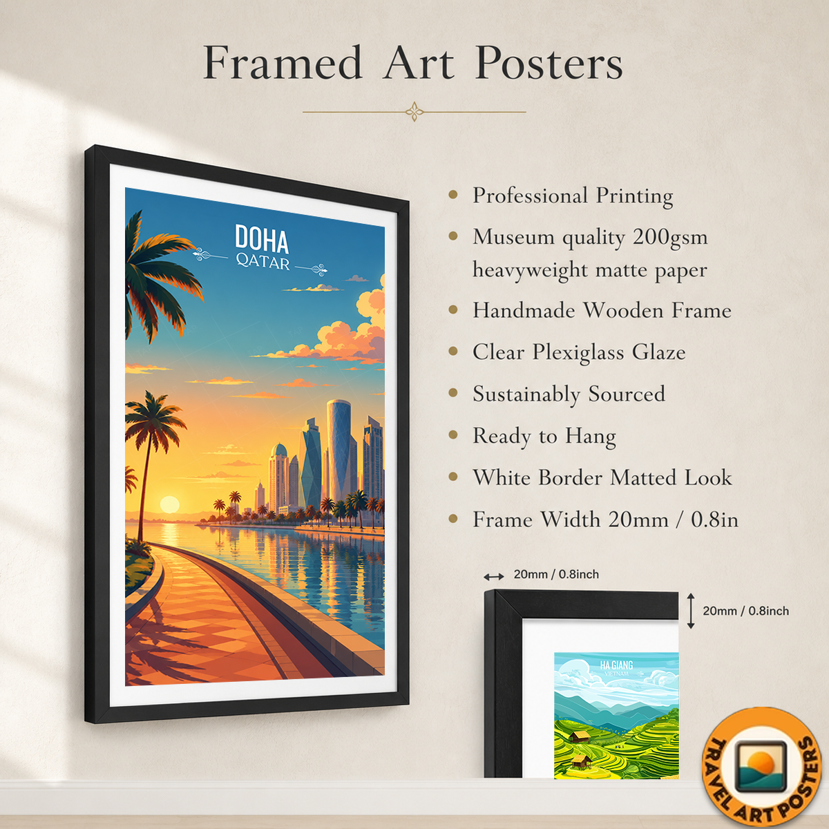 Doha - Qatar - Travel Wall Art Deco Poster Print - Art Print - Travel Art Poster