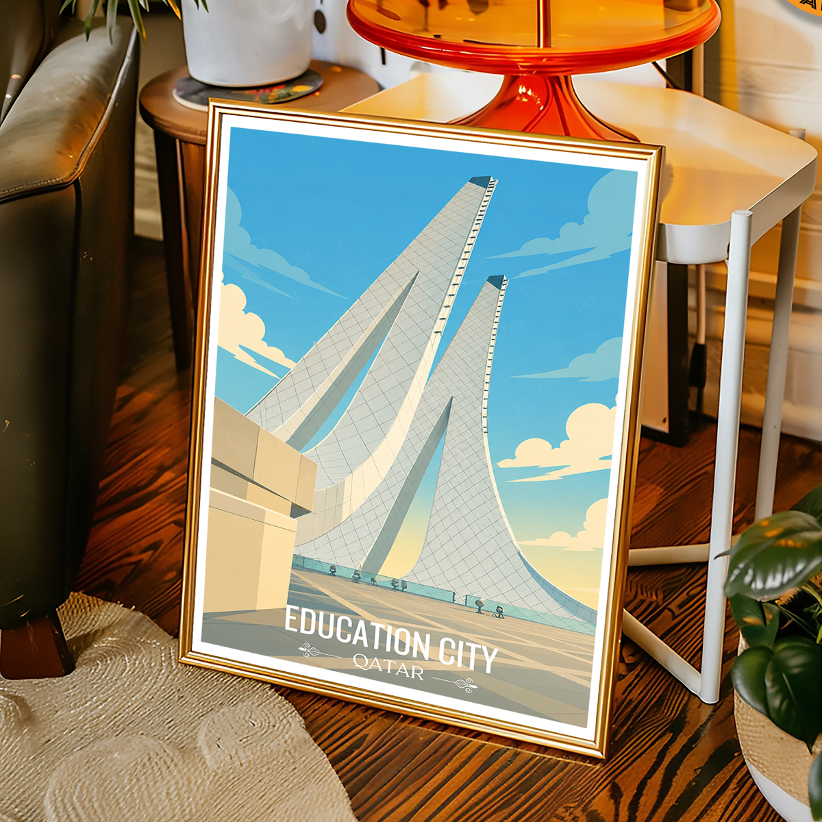 Education City - Qatar - Travel Wall Art Deco Poster Print - Art Print - Travel Art Poster