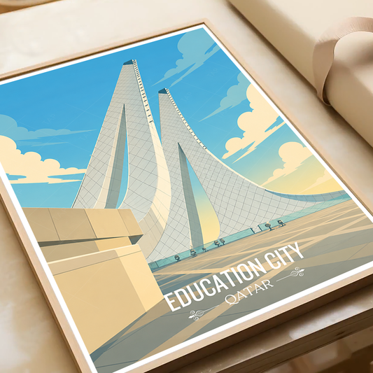 Education City - Qatar - Travel Wall Art Deco Poster Print - Art Print - Travel Art Poster