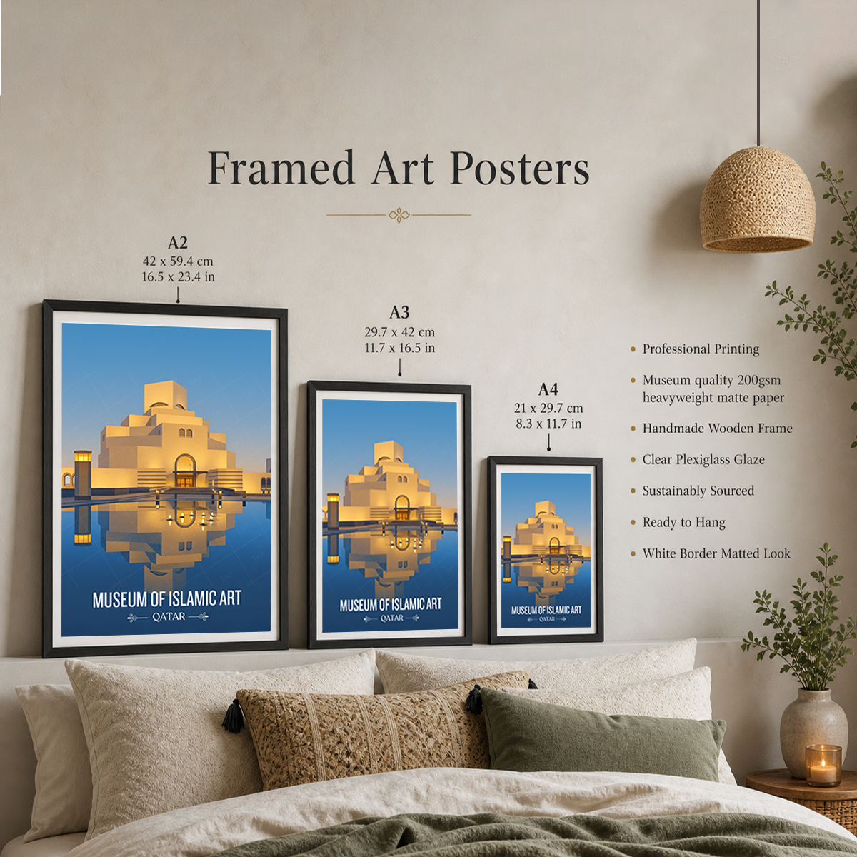 Museum of Islamic Art - Qatar - Travel Wall Art Deco Poster Print - Art Print - Travel Art Poster