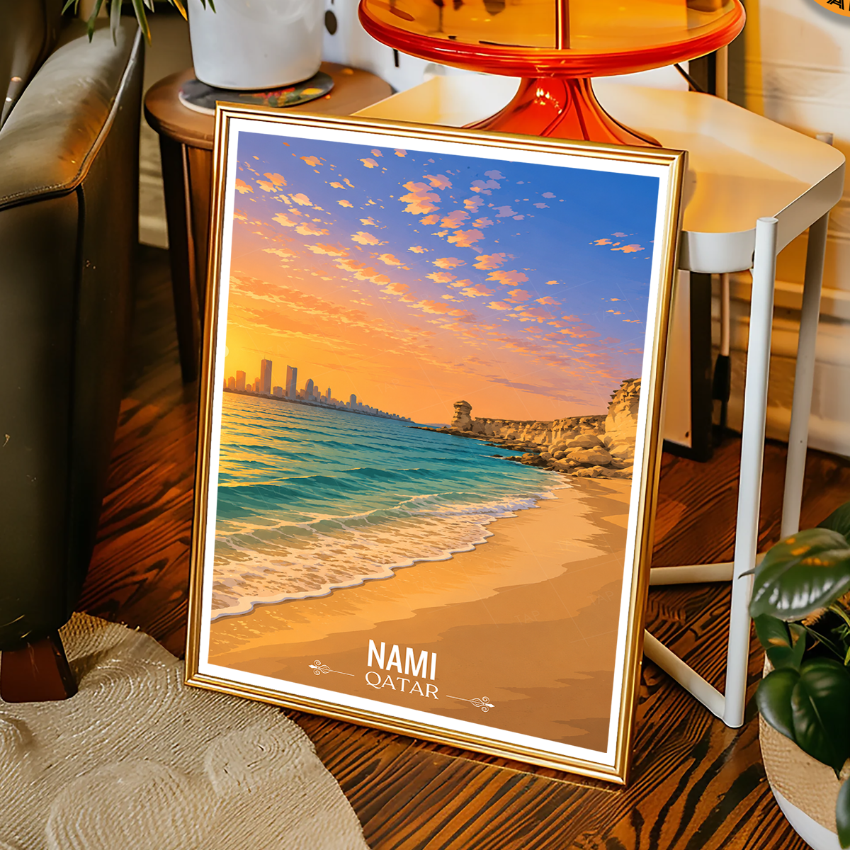 Nami - Qatar - Travel Wall Art Deco Poster Print - Art Print - Travel Art Poster