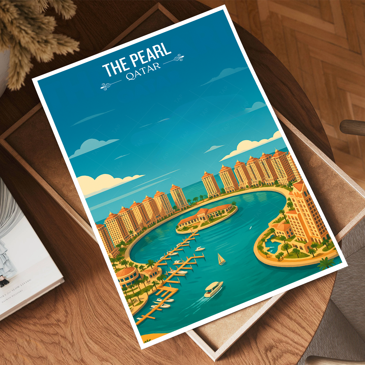 The Pearl - Qatar - Travel Wall Art Deco Poster Print