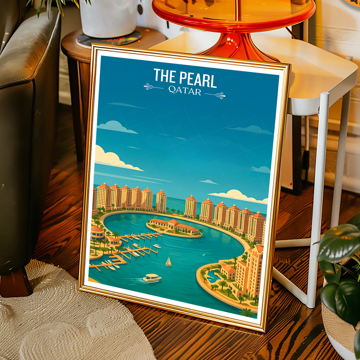 The Pearl - Qatar - Travel Wall Art Deco Poster Print