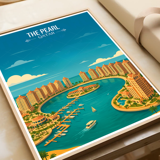 The Pearl - Qatar - Travel Wall Art Deco Poster Print - Art Print - Travel Art Poster