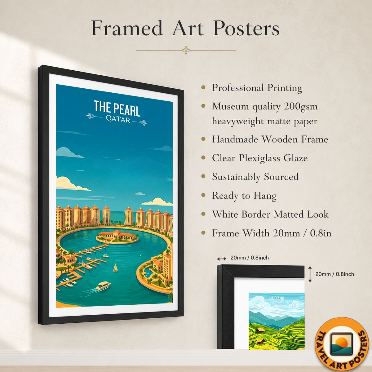 The Pearl - Qatar - Travel Wall Art Deco Poster Print