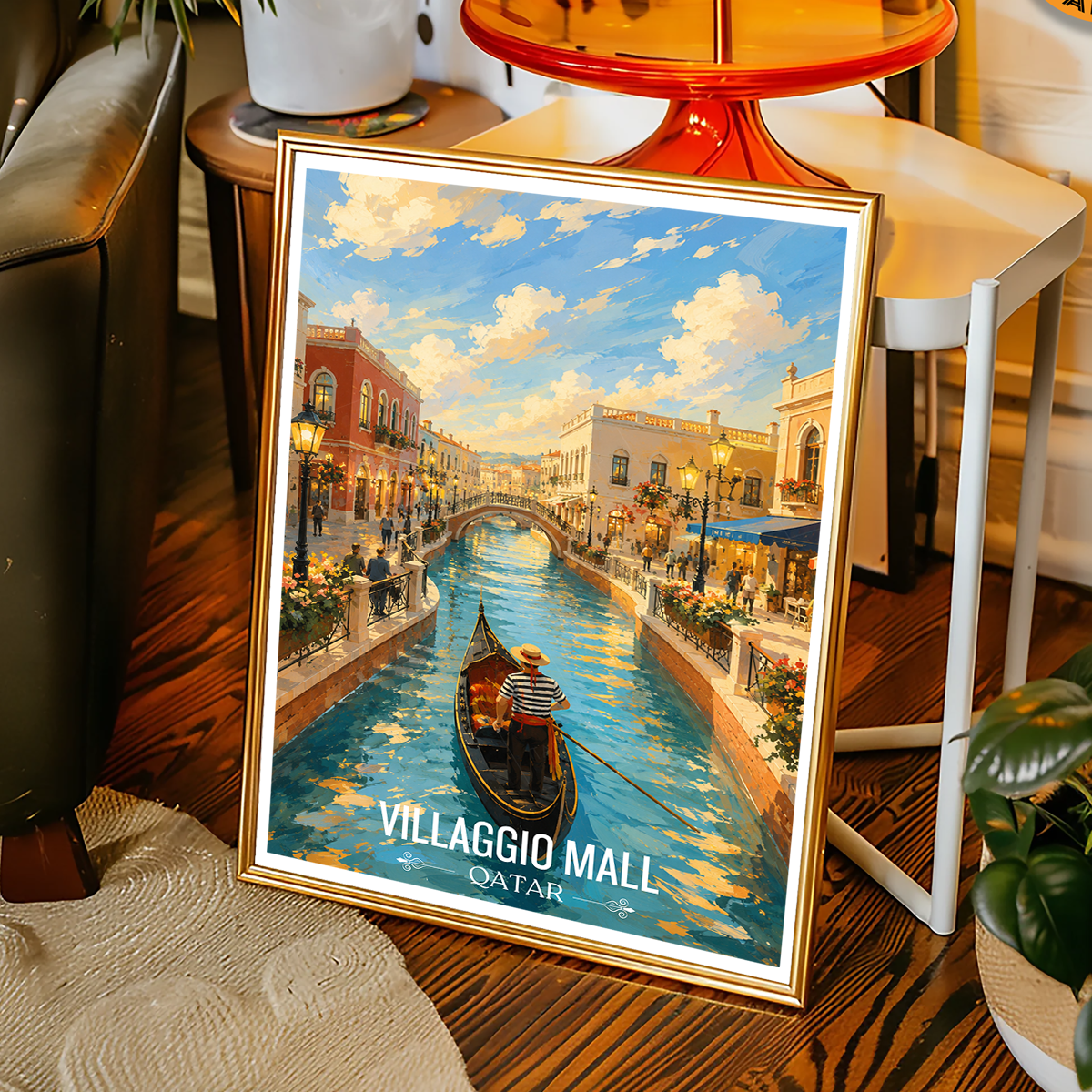 Villaggio Mall - Qatar - Travel Wall Art Deco Poster Print