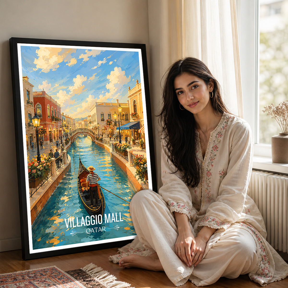 Villaggio Mall - Qatar - Travel Wall Art Deco Poster Print