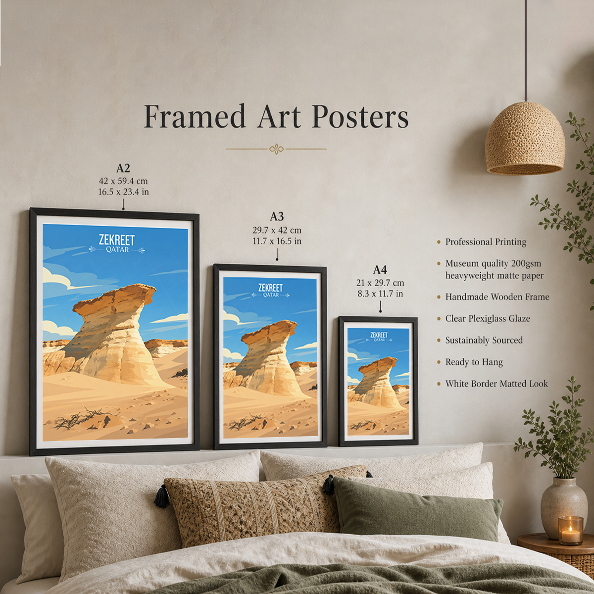 Zekreet - Qatar - Travel Wall Art Deco Poster Print
