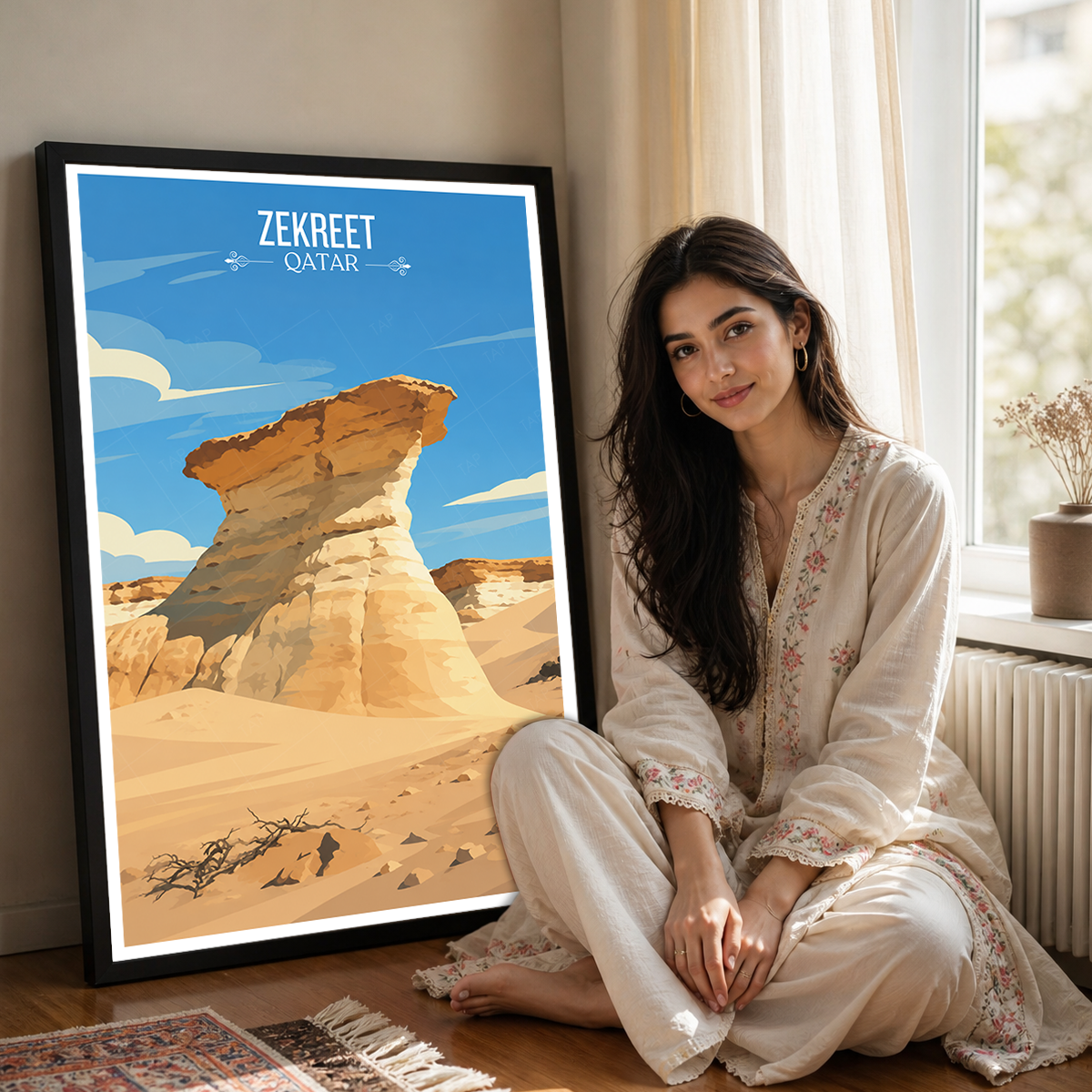 Zekreet - Qatar - Travel Wall Art Deco Poster Print