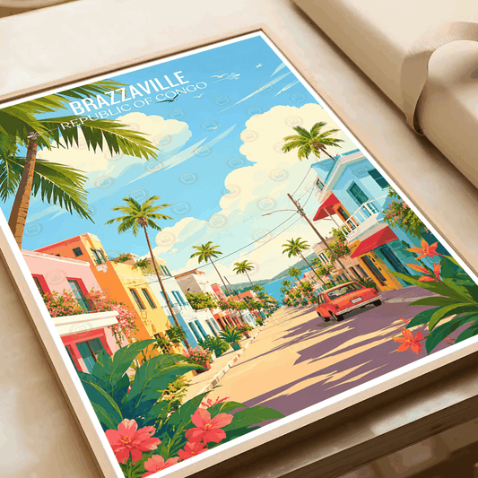 Brazzaville travel poster – artwork presentation view 2