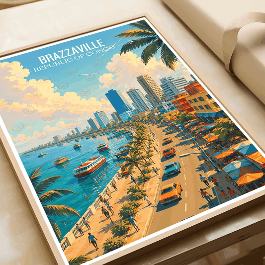 Brazzaville travel poster – artwork presentation view 2