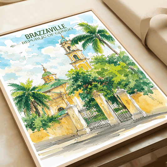 Brazzaville travel poster – artwork presentation view 2