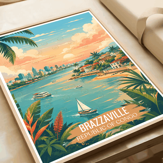 Brazzaville travel poster – artwork presentation view 2