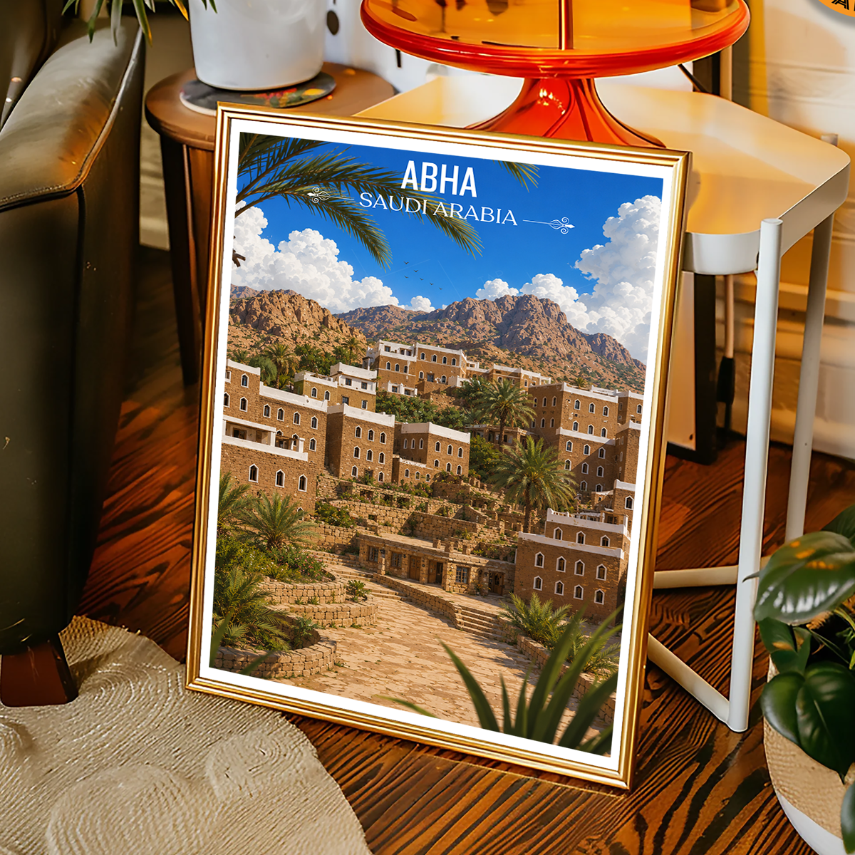 Abha - Saudi Arabia - Travel Wall Art Deco Poster Print