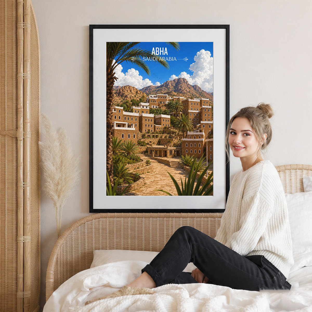 Abha - Saudi Arabia - Travel Wall Art Deco Poster Print