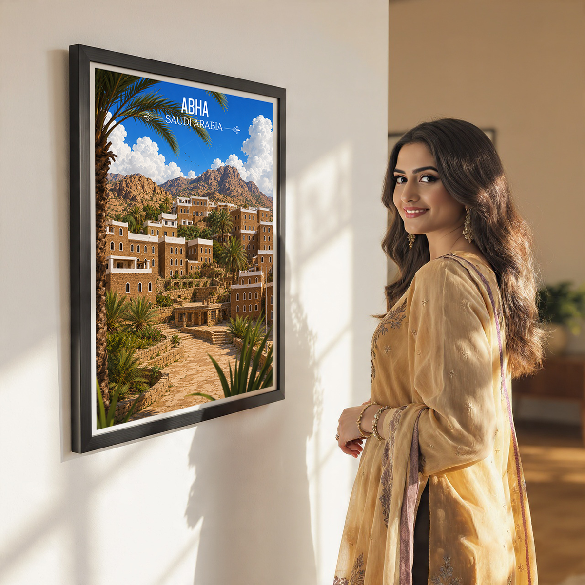 Abha - Saudi Arabia - Travel Wall Art Deco Poster Print