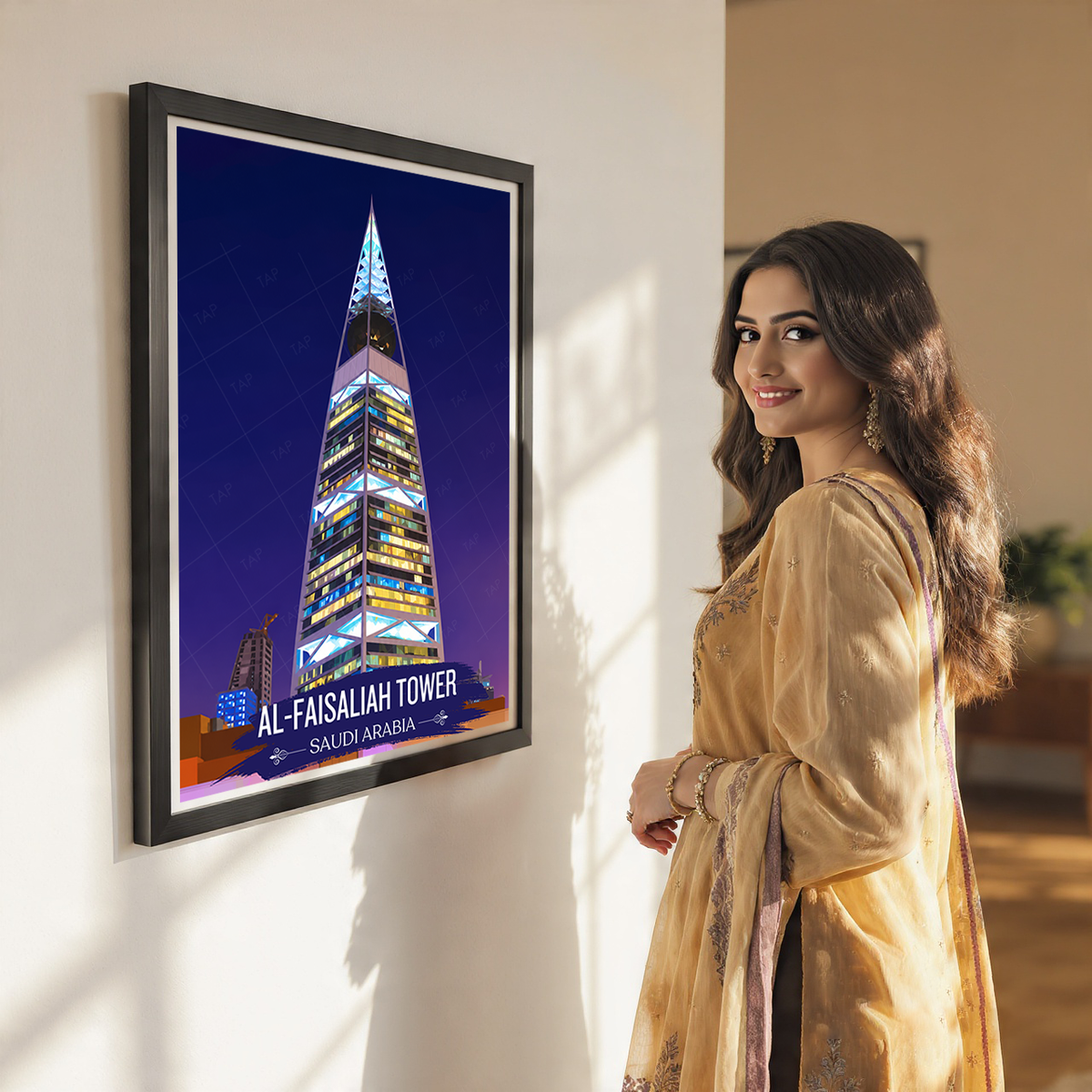 Al-Faisaliah Tower - Saudi Arabia - Travel Wall Art Deco Poster Print