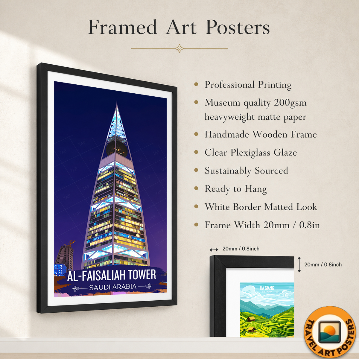 Al-Faisaliah Tower - Saudi Arabia - Travel Wall Art Deco Poster Print
