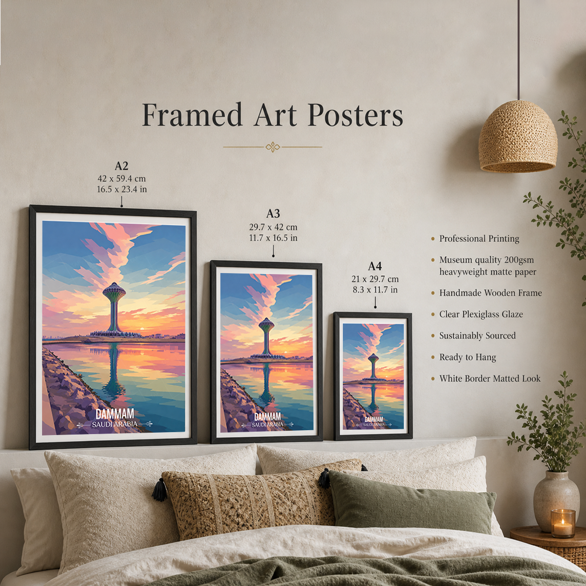 Dammam - Saudi Arabia - Travel Wall Art Deco Poster Print