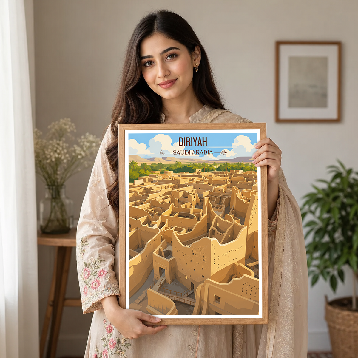 Diriyah - Saudi Arabia - Travel Wall Art Deco Poster Print