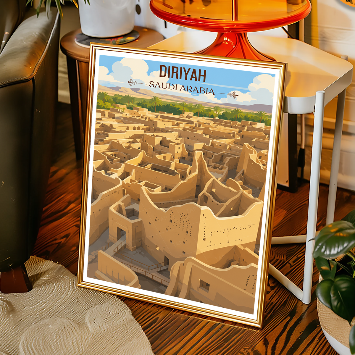 Diriyah - Saudi Arabia - Travel Wall Art Deco Poster Print
