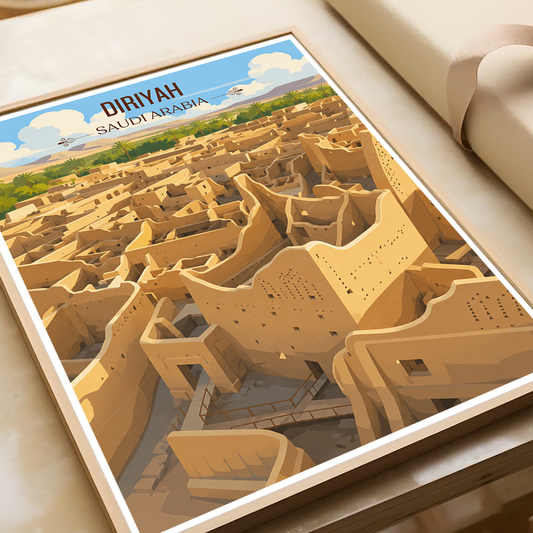 Diriyah - Saudi Arabia - Travel Wall Art Deco Poster Print - Art Print - Travel Art Poster