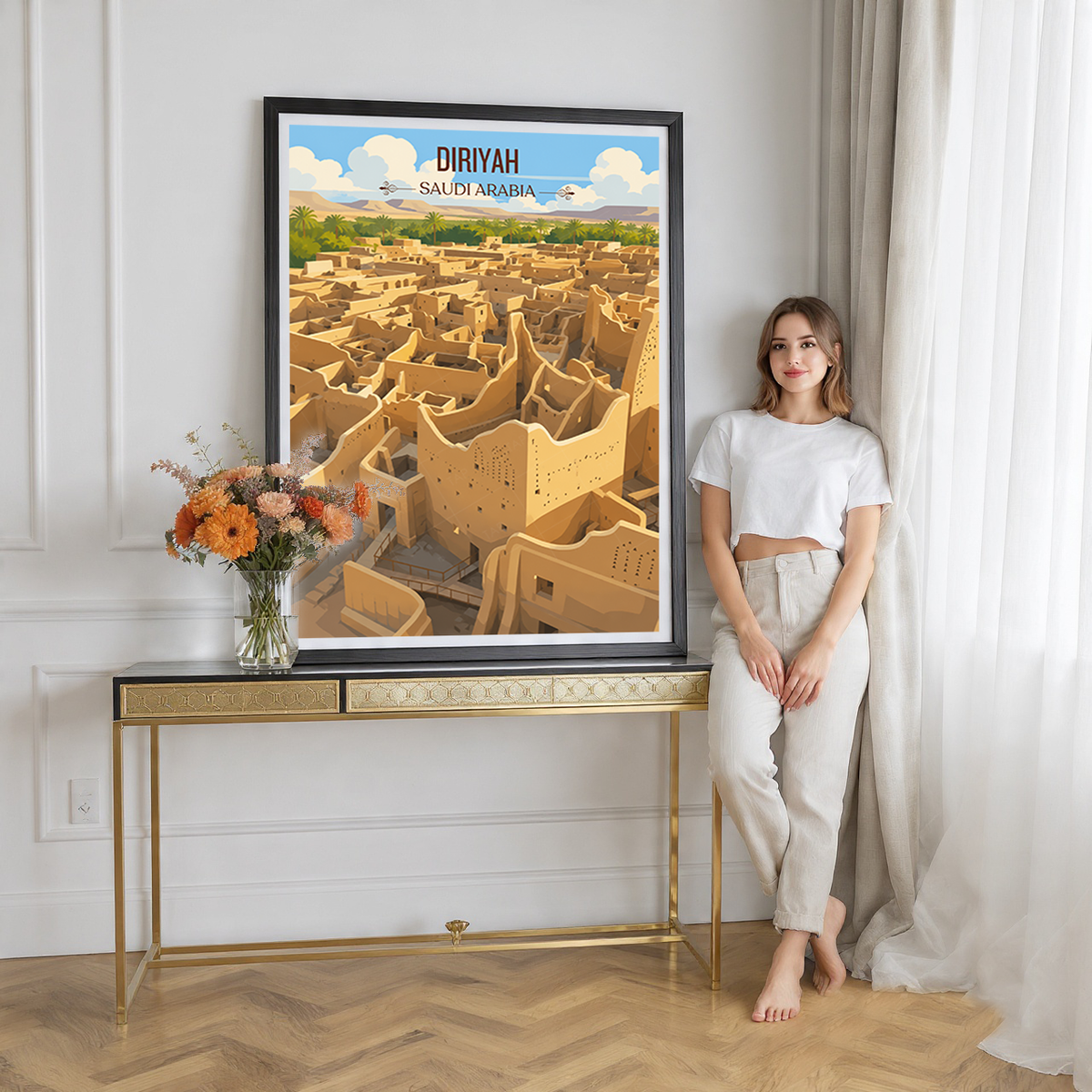 Diriyah - Saudi Arabia - Travel Wall Art Deco Poster Print
