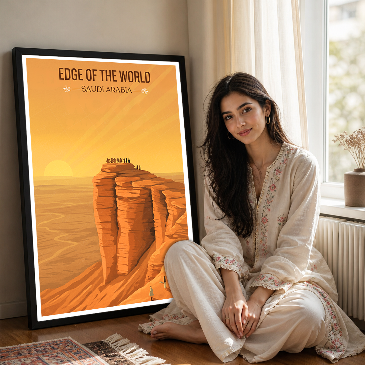 Edge of World - Saudi Arabia - Travel Wall Art Deco Poster Print