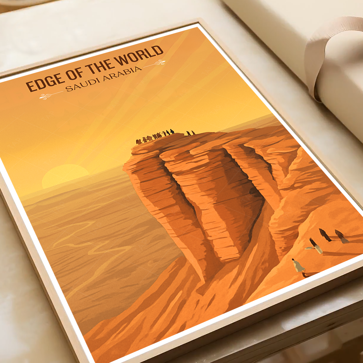 Edge of World - Saudi Arabia - Travel Wall Art Deco Poster Print