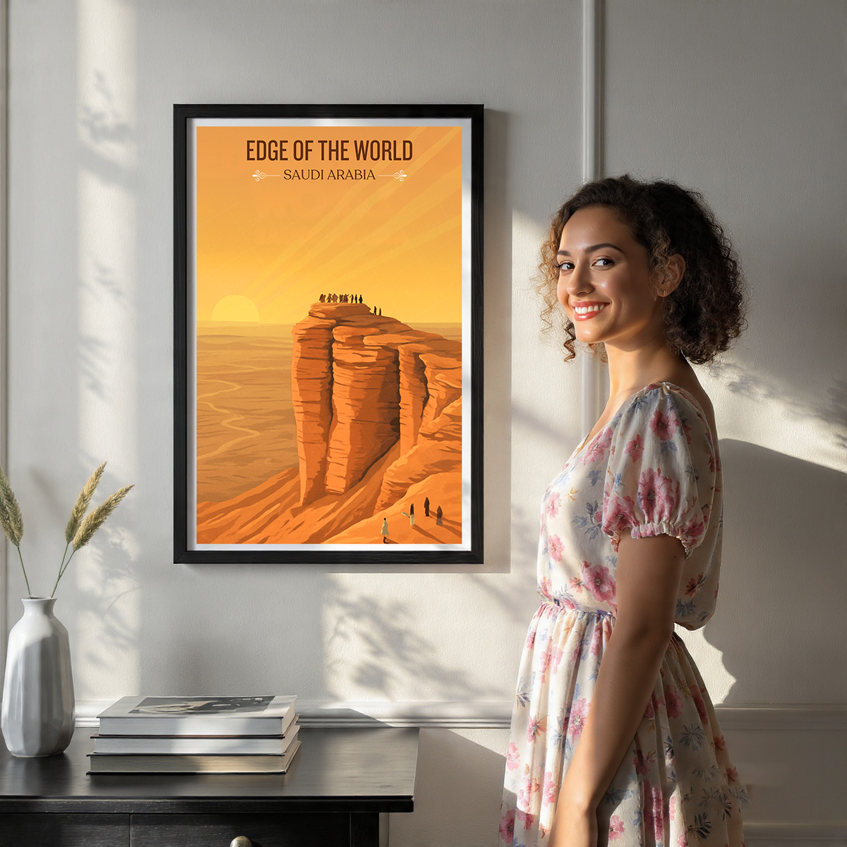 Edge of World - Saudi Arabia - Travel Wall Art Deco Poster Print