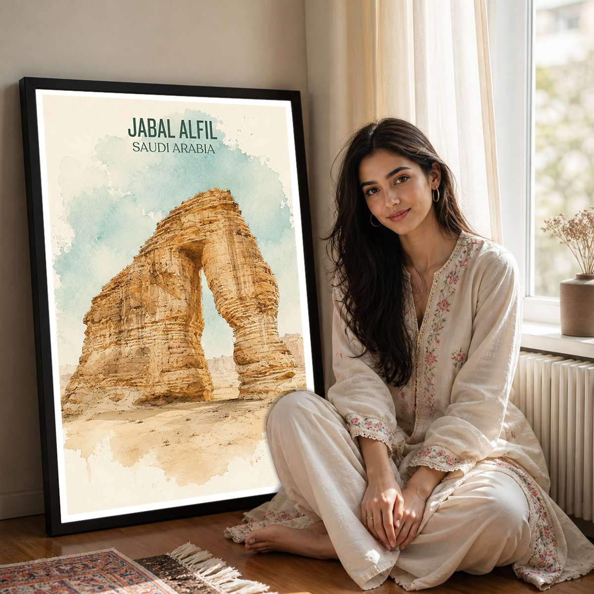 Jabal AlFil - Saudi Arabia - Travel Wall Art Deco Poster Print