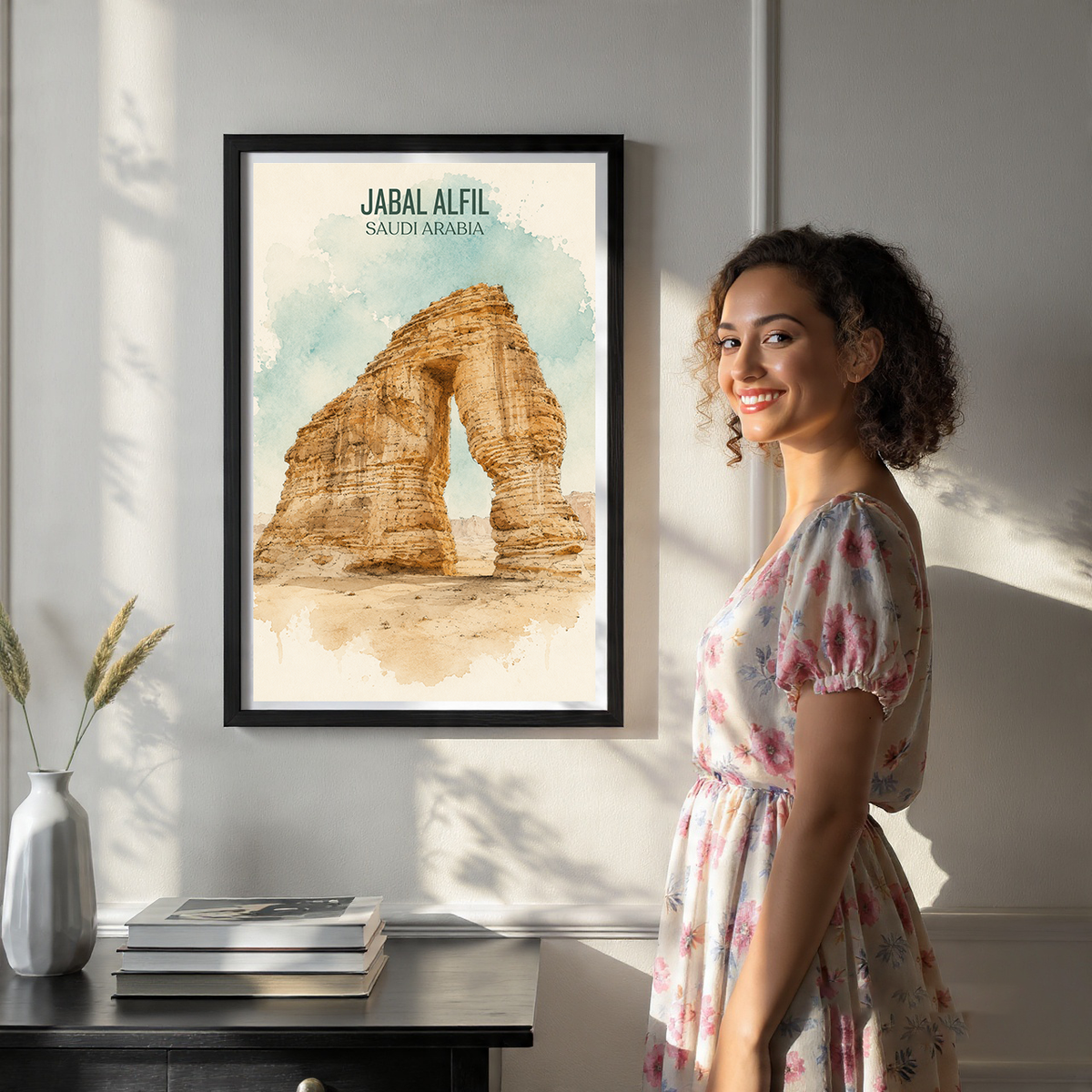 Jabal AlFil - Saudi Arabia - Travel Wall Art Deco Poster Print