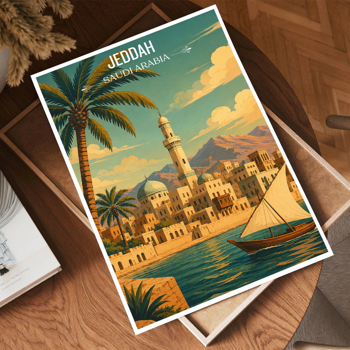 Jeddah - Saudi Arabia - Travel Wall Art Deco Poster Print