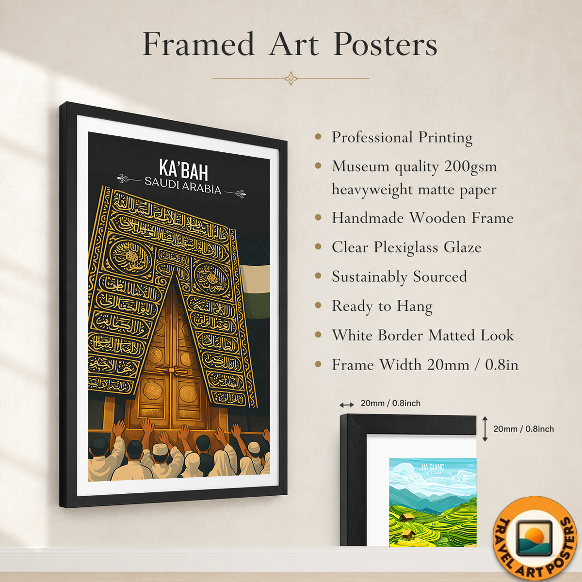 Kaaba - Saudi Arabia - Travel Wall Art Deco Poster Print